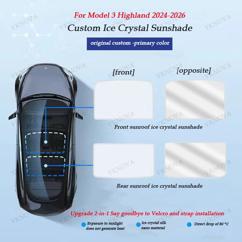 Tesla Model 3 Y Highland Juniper Sunshade Roof Film 2025 - UV Protect