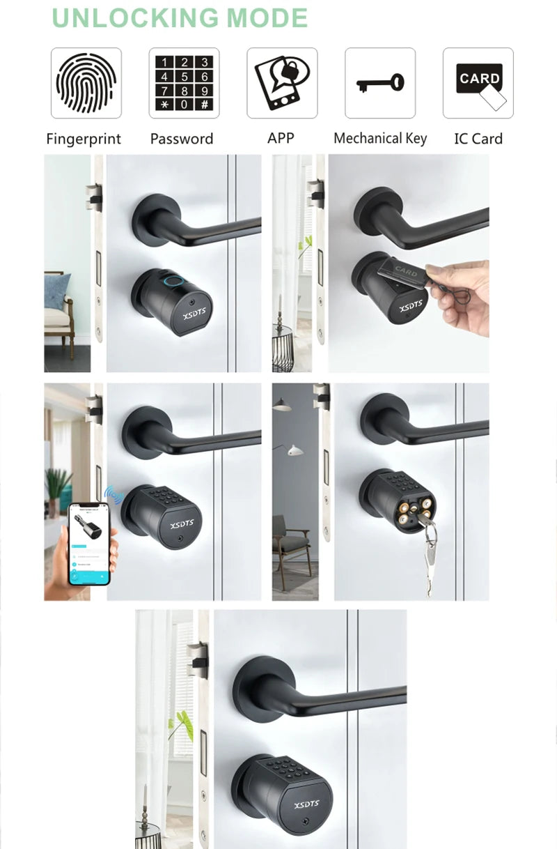 Tuya Smart Biometric Door Lock Cylinder - Keypad & App Access