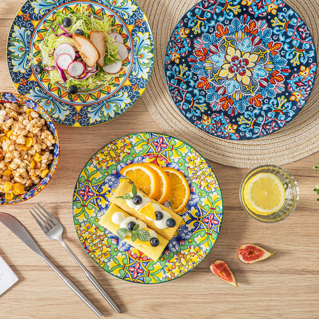 vancasso Bohemian Stoneware Dinnerware Set for 6 - Rustic Tableware