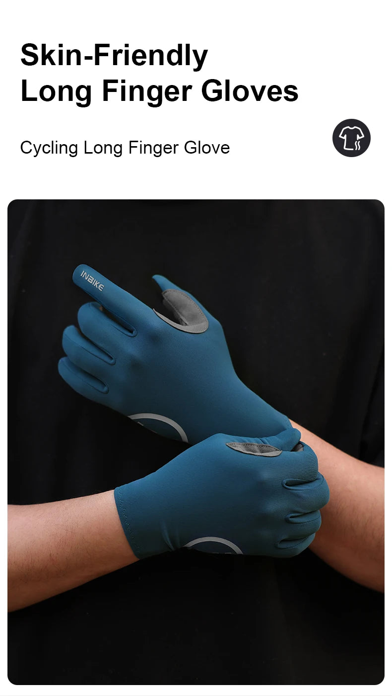 INBIKE Full Finger Touch Screen Cycling Gloves - MTB Road Bike Spring Summer