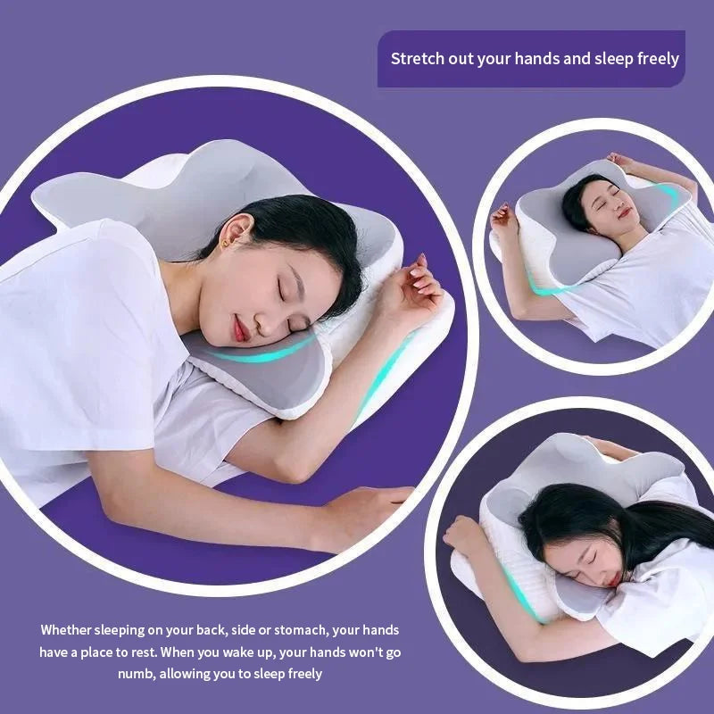 Cooling Memory Foam Cervical Pillow - Ergonomic Butterfly Neck Support