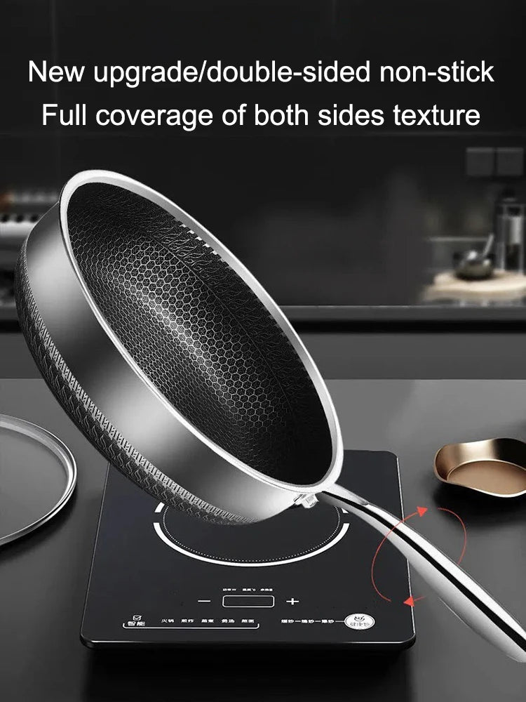 Tri-Ply 316 Stainless Steel Honeycomb Frying Pan & Wok - All Stoves