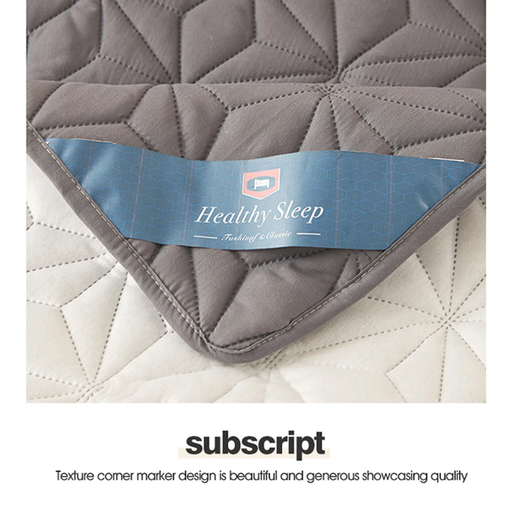 Waterproof Quilted Mattress Topper with Elastic Band - Bed Protector for Single/Double Beds (140/160)