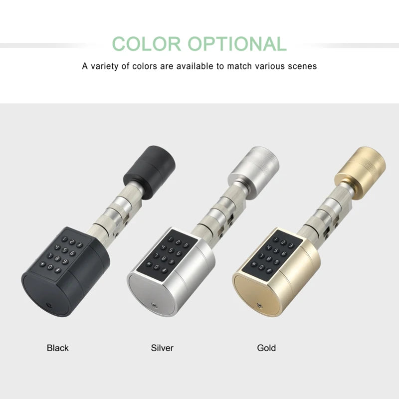 Tuya Smart Biometric Door Lock Cylinder - Keypad & App Access