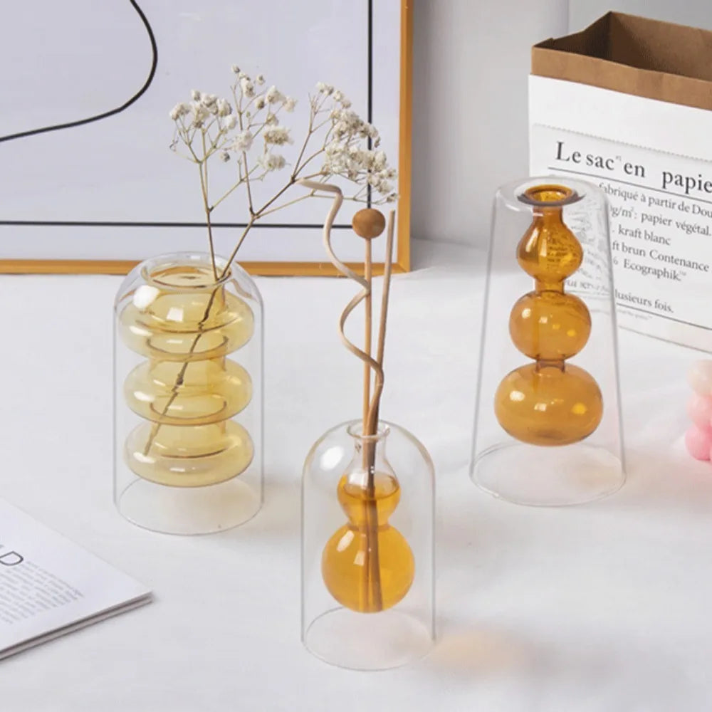 Elegant Glass Hydroponic Vases - Modern Wedding & Home Decor