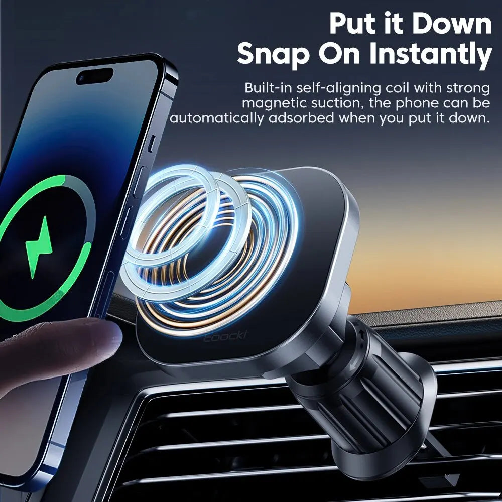 Toocki Magnetic Car Wireless Charger Phone Holder - Air Vent Mount