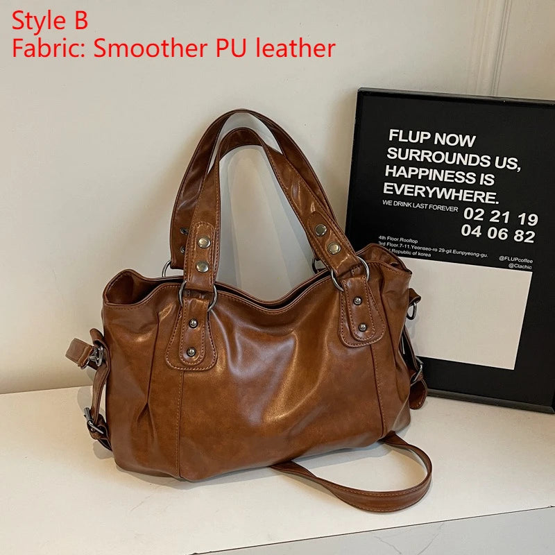 Vabena 2026 Soft Interior Shoulder Bags - High Quality Contrasting PU Handbags