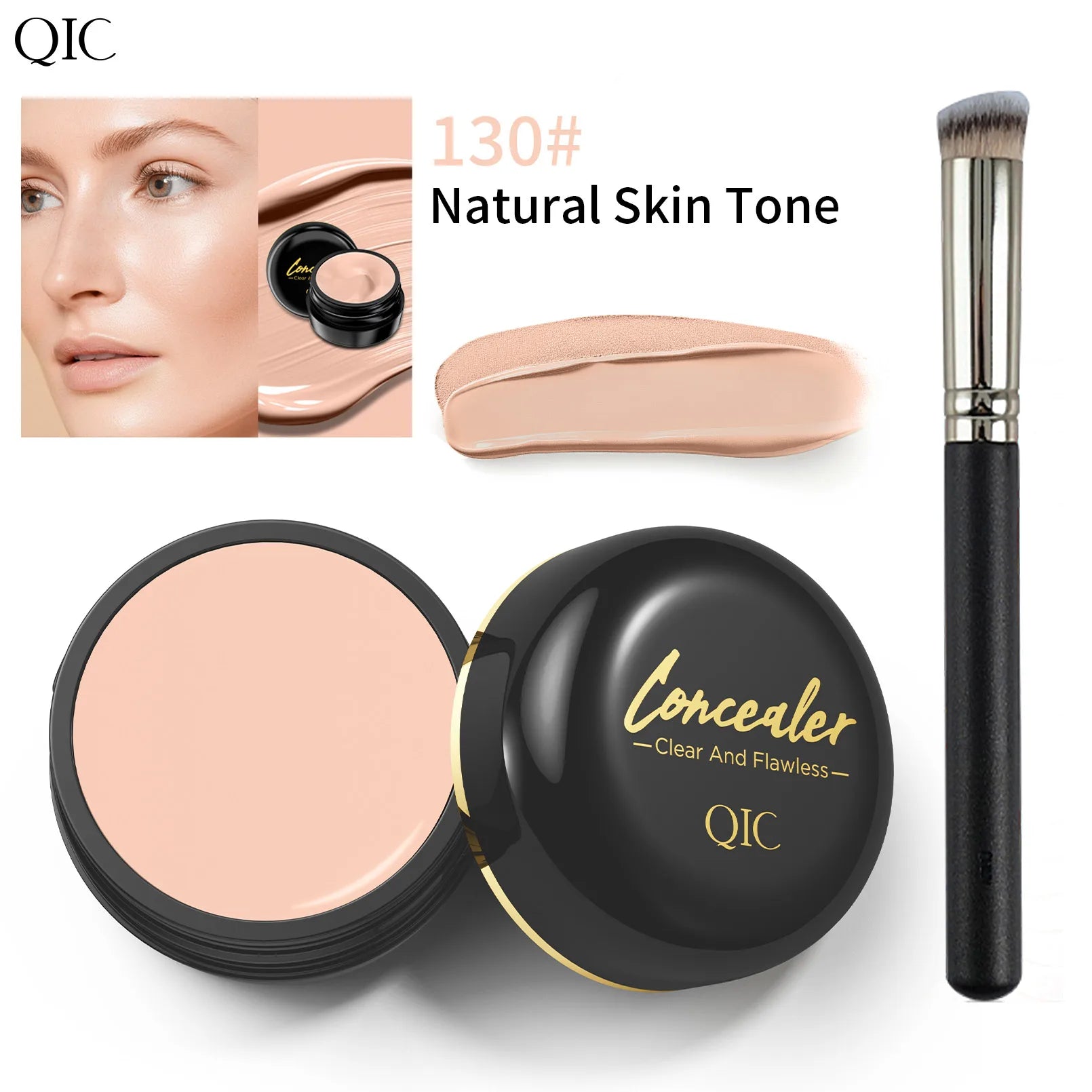 Hydrating Eye Brightening Concealer & Contour Cream - Full Coverage, Long-Lasting Makeup
