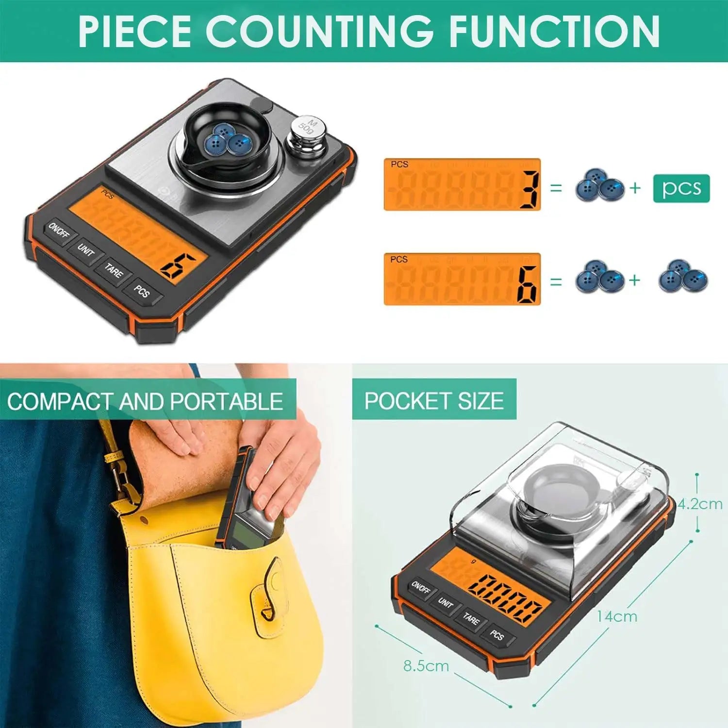 Brifit 0.001g/50g Digital Milligram Scale | High Precision Weight & Calibration