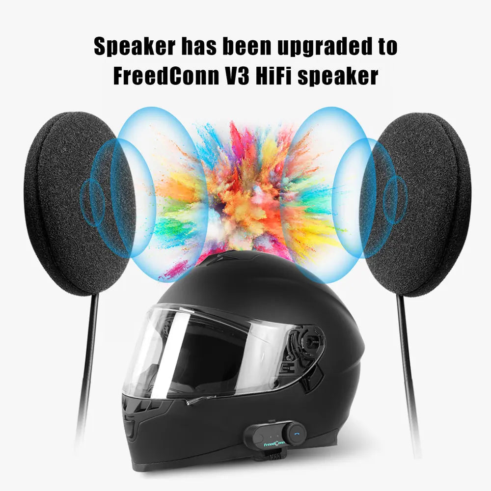 Freedconn T-Com VB Bluetooth Intercom | 6-Rider Motorcycle Headset & FM