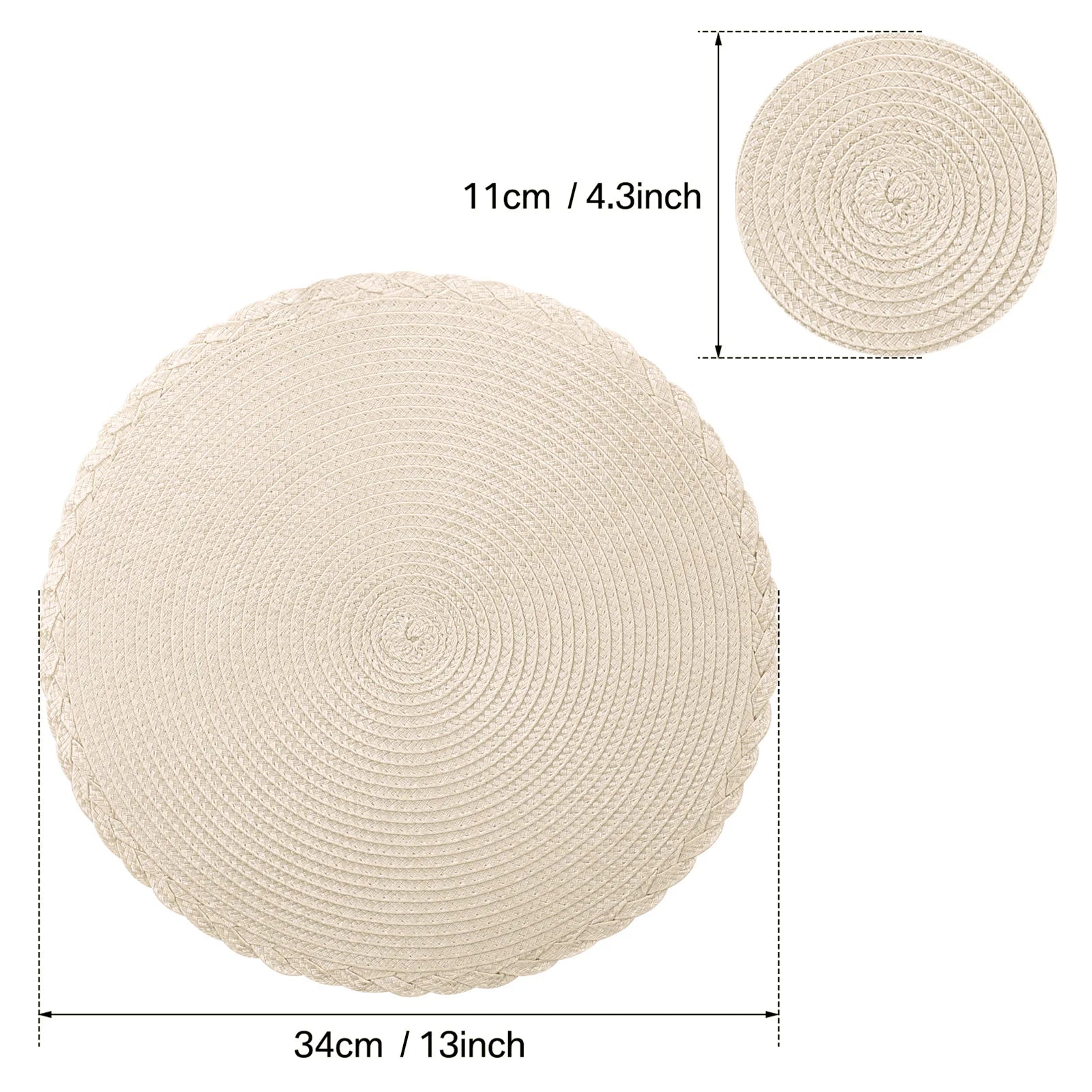 Premium Round Braided Placemats - Set of 6 | Elevate Your Dining Experience