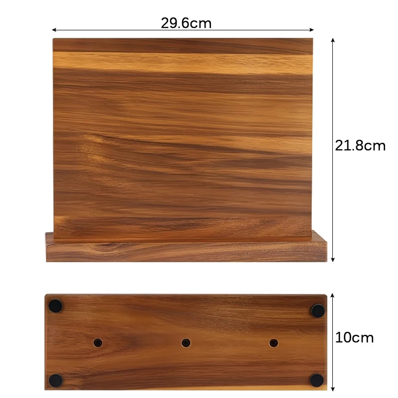 Acacia Wood Universal Knife Block - Space-Saving & Stylish Kitchen Organizer