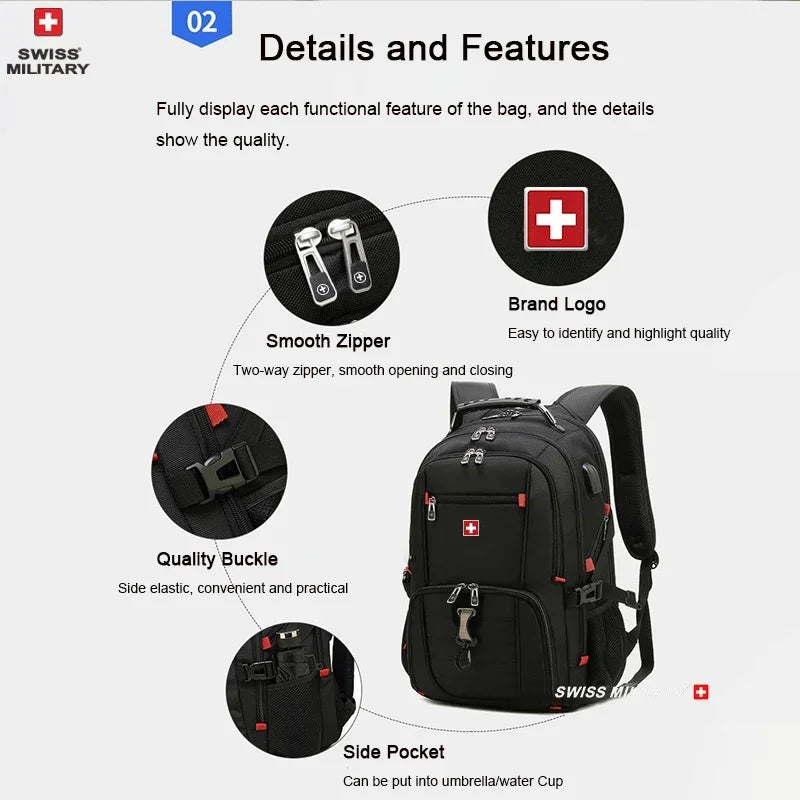 SWISS MILITARY Heavy-Duty Travel Backpack | Durable & Spacious