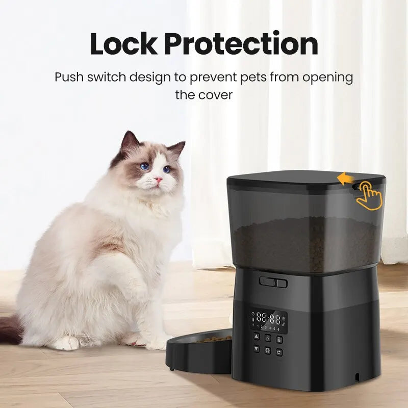 ROJECO Automatic Pet Feeder - Button Version Auto Cat & Dog Food Dispenser