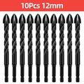TOOLEYE Multifunction Cross Hex Drill Bit Set - Concrete, Tile, Glass, Metal