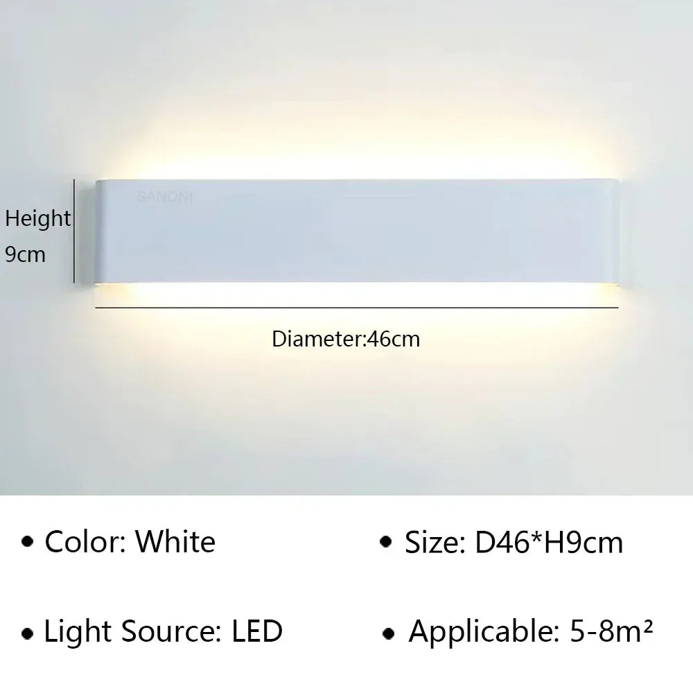 Modern LED Wall Lamp Sconce - Indoor Lighting Fixture for Bedside, Living Room, Stairs, Bathroom & Home Decor