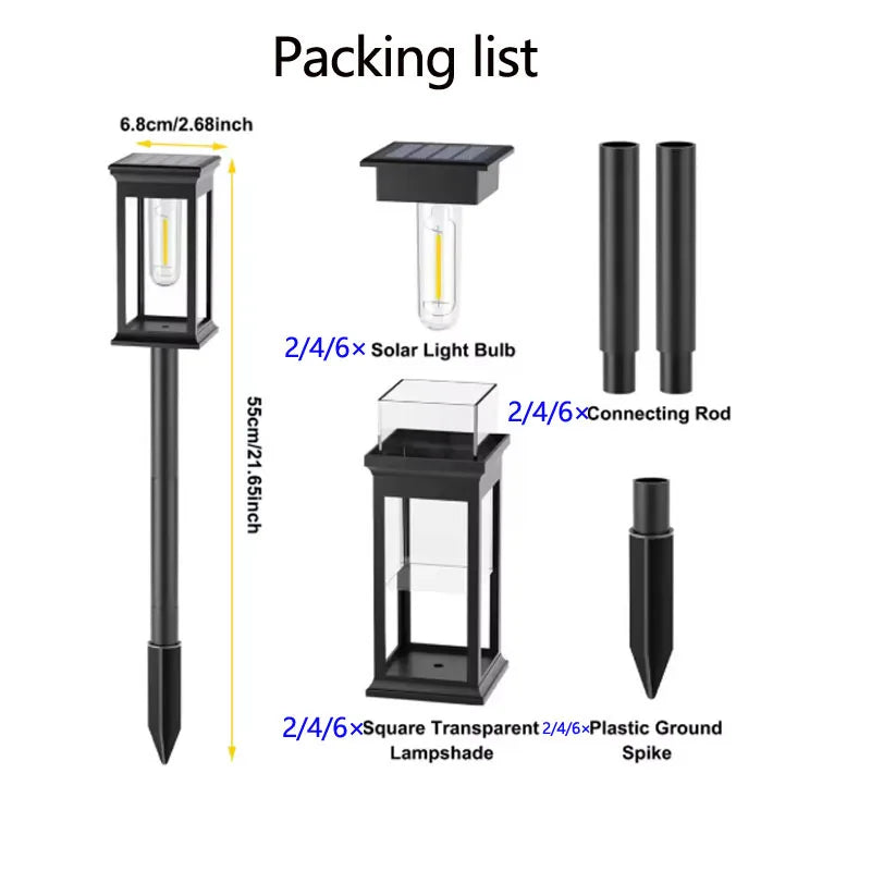 Retro Solar Pathway Lights | Warm Garden LED Decor