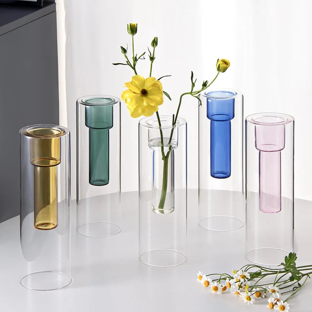 Elegant Glass Hydroponic Vase - Modern Home Decor for Plants