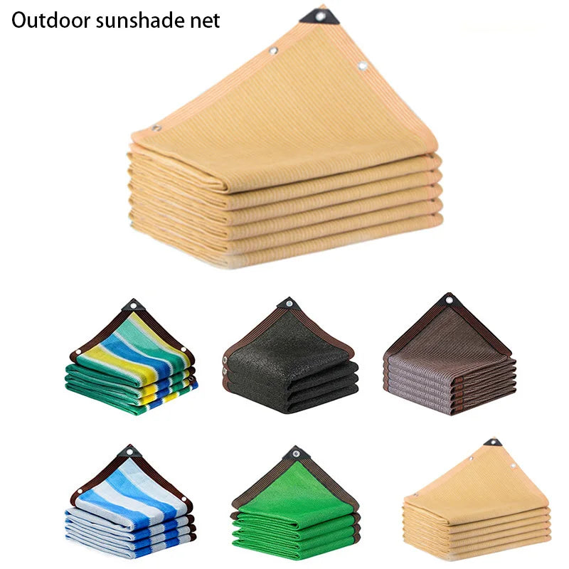 Beige Sunshade Cloth - Durable UV Protection Mesh for Patio, Garden & Greenhouse