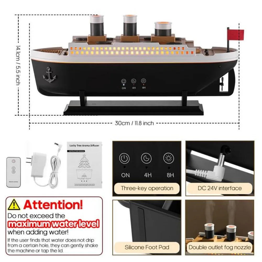 CREAROMA Titanic Humidifier - 250ml Remote Control Air Diffuser