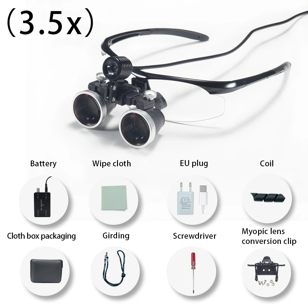 Dentistry Binocular Magnifier 2.5X/3.5X - Ultralight Dental Loupes