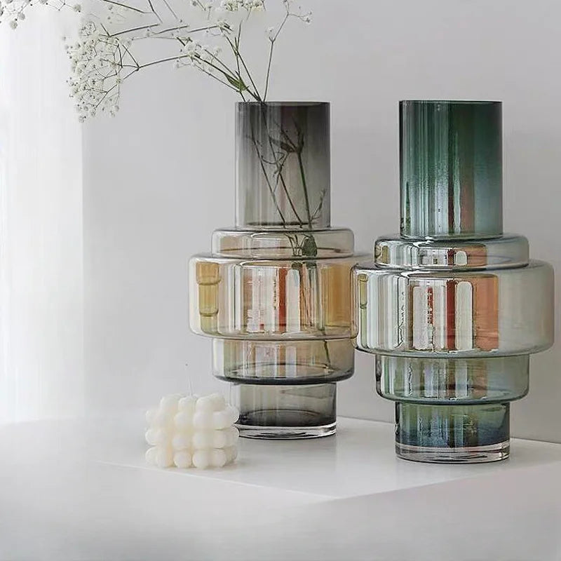 Minimalist Gradient Glass Vases - Elegant Home Decor