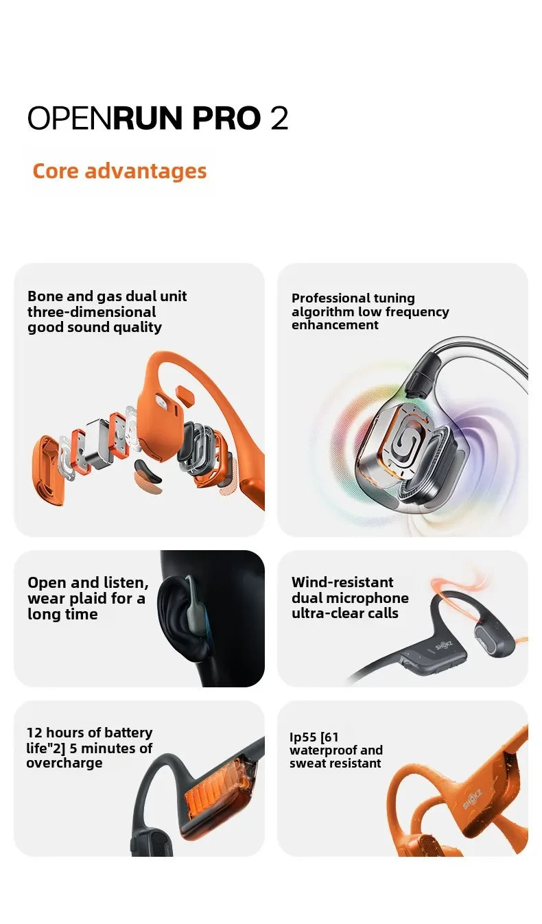 SHOKZ OpenRun Pro 2 Bone Conduction Bluetooth Headphones S820 S821mini