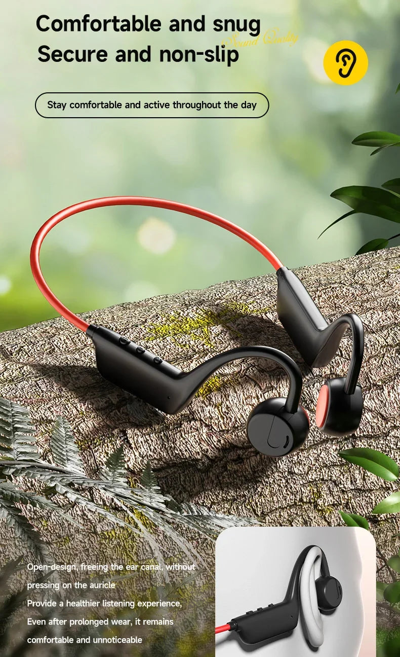 Vabena 2026 Bone Conduction Headset: Wireless IPX8 Swimming & Sports Headphones with Mic