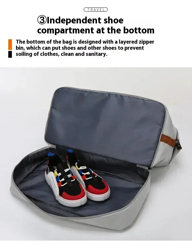 Men's Large Capacity Waterproof Gym Bag - Travel Sports Duffle & Crossbody
