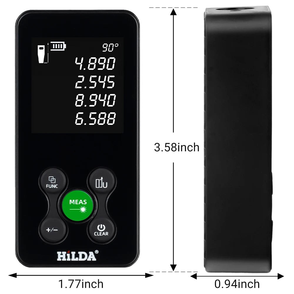 HILDA Laser Rangefinder | Digital Red/Green Light Distance Meter 50M-120M
