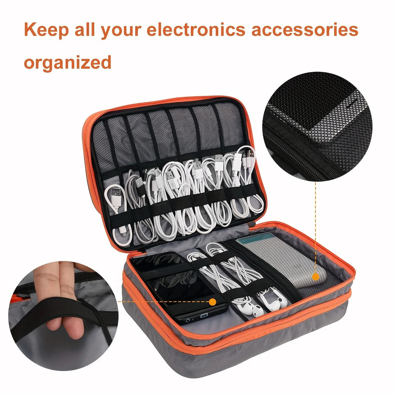 Multi-Layer Cable Storage Bag | Electronic Accessories Organizer for Travel