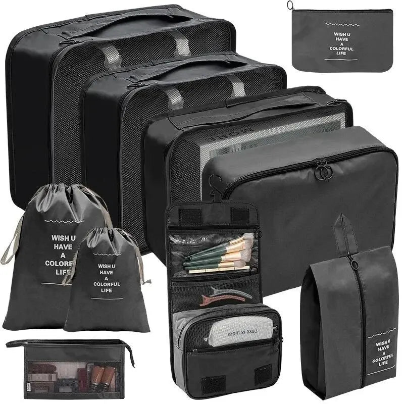7/10 Pcs Travel Organizer Set - Packing Cubes & Storage Bags for Suitcases