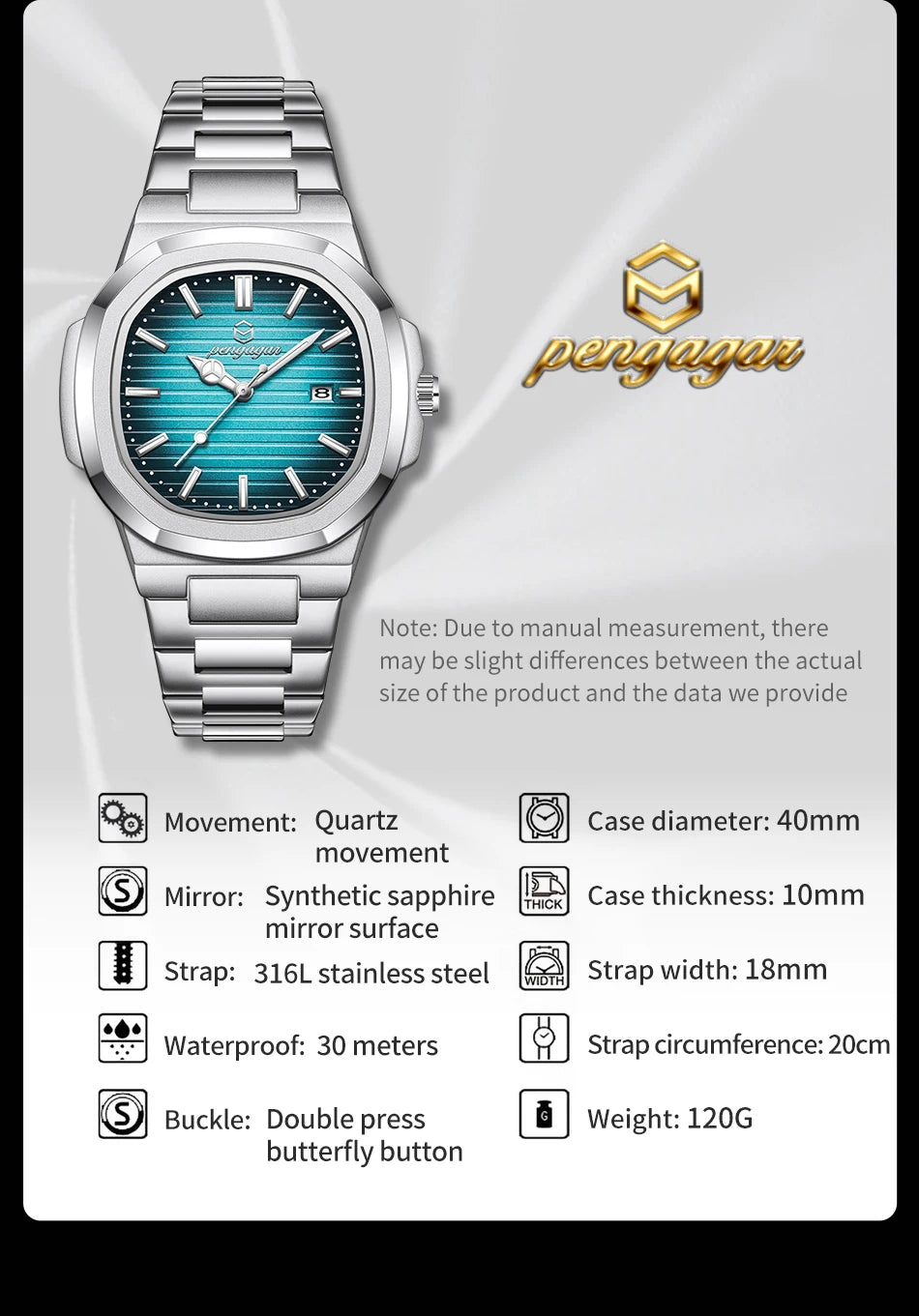 2026 Luxury Military Square Men's Watch - Waterproof Luminous Date Week Quartz