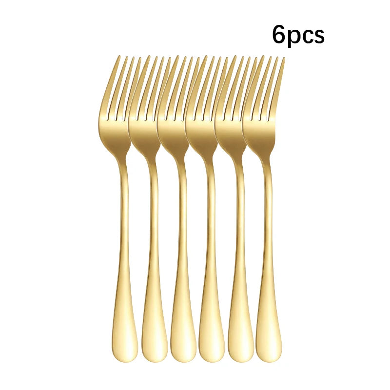 Vabena Golden Stainless Steel Cutlery Set - Elegant Dining | Premium Gold Flatware