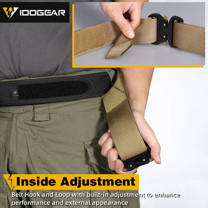 IDOGEAR 2-Inch Tactical Belt with Quick Release Buckle & MOLLE Laser Cut