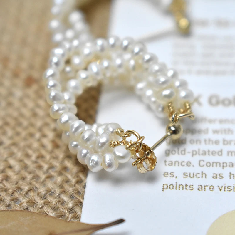 Elegant Freshwater Seed Pearl Earrings - 14K Gold Filled Jewelry