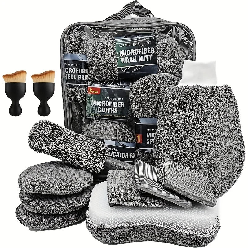 11-Piece Microfiber Car Cleaning & Detailing Kit - Scratch Removal