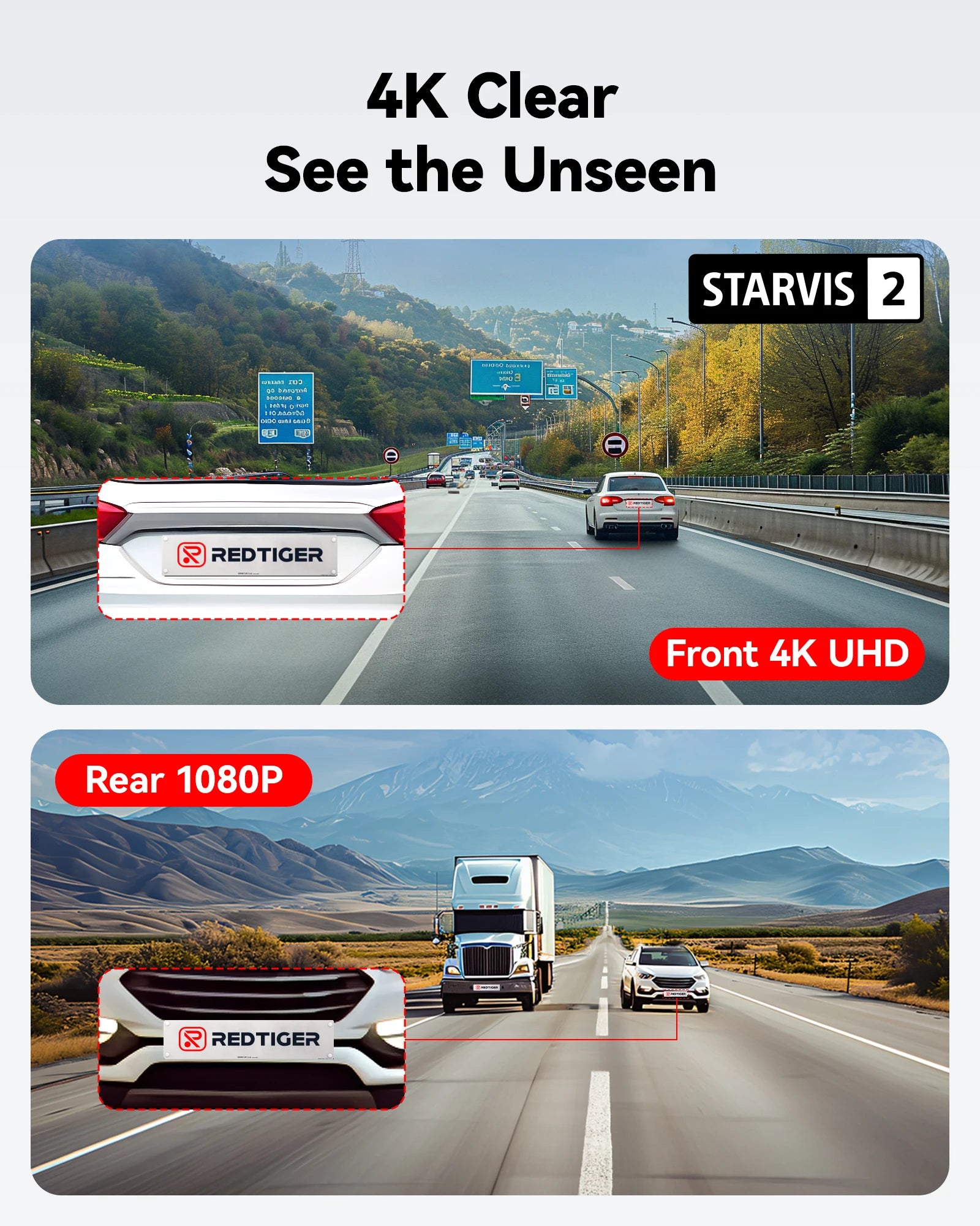 REDTIGER F7NP 4K Dual Dash Cam with GPS & 24H Parking Monitor