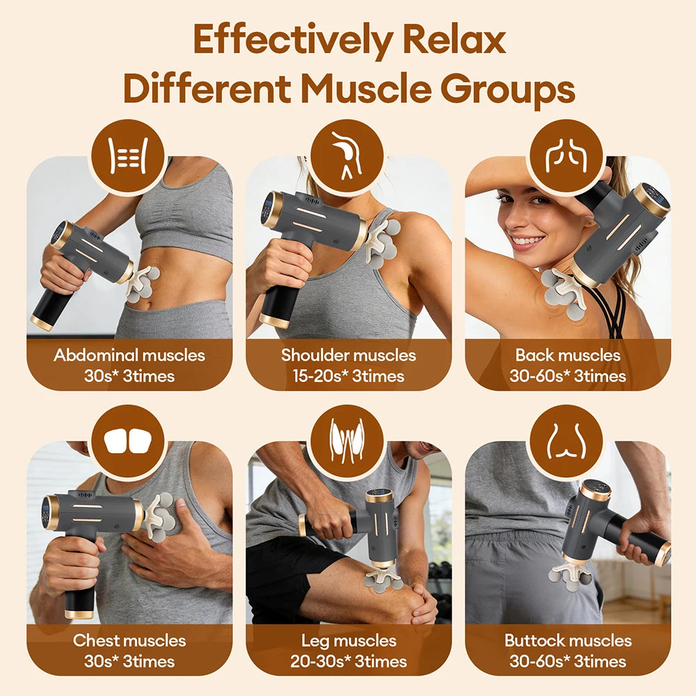 Vabena 11-in-1 Electric Massage Gun - 99 Levels for Deep Muscle Relief