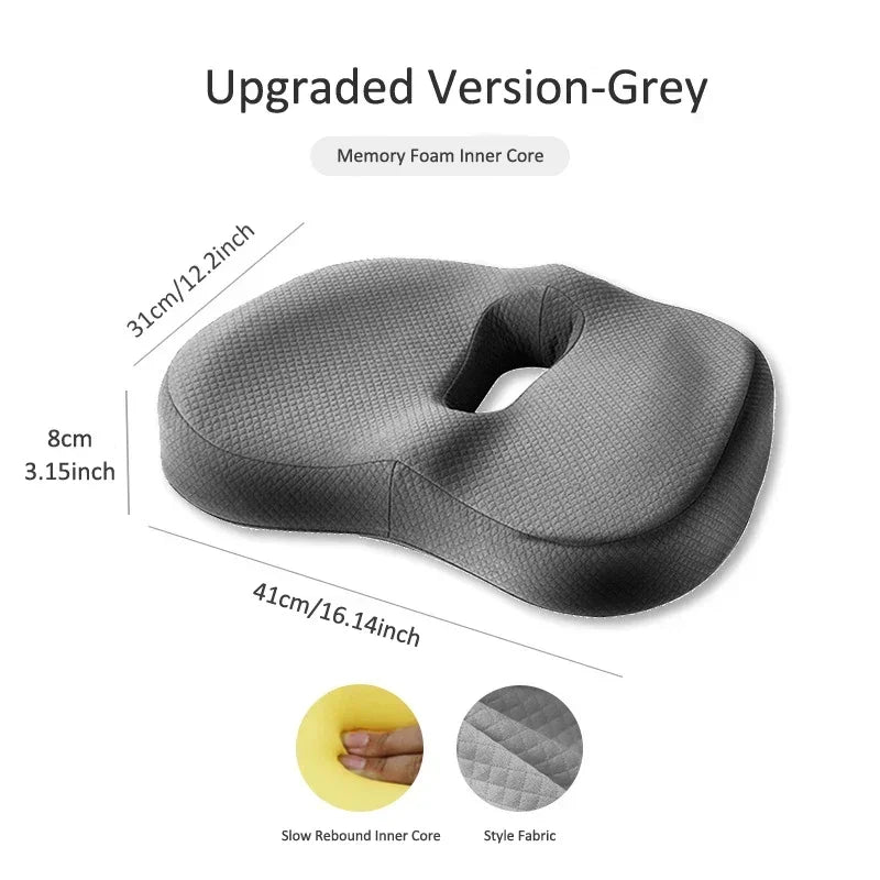 Orthopedic Memory Foam Seat Cushion Set for Coccyx, Lumbar & Back Support