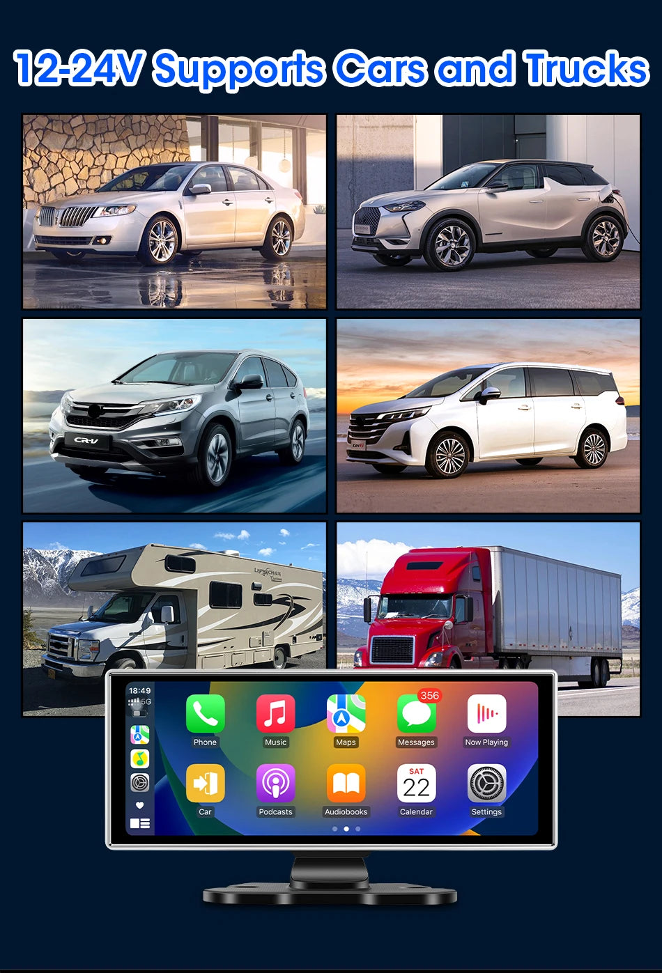 10/11.26" 4K Dash Cam with Wireless Carplay & Android Auto | GPS | Dual Lens
