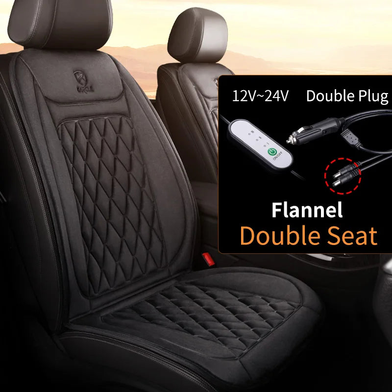 Heated Car Seat Cover | Quick Heat Seat Protector 12-24V
