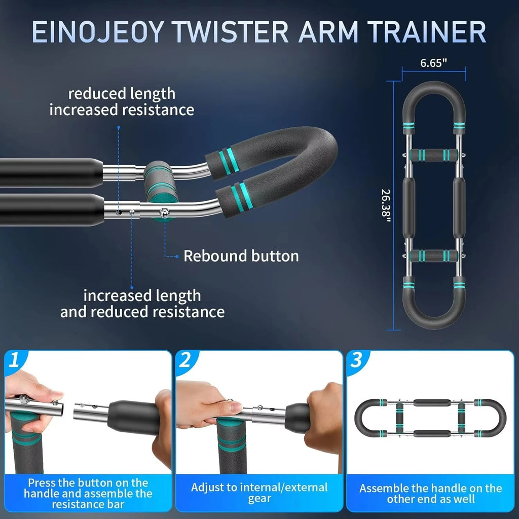 40KG U-Shape Hand Gripper & Arm Trainer - Power Twister Bar