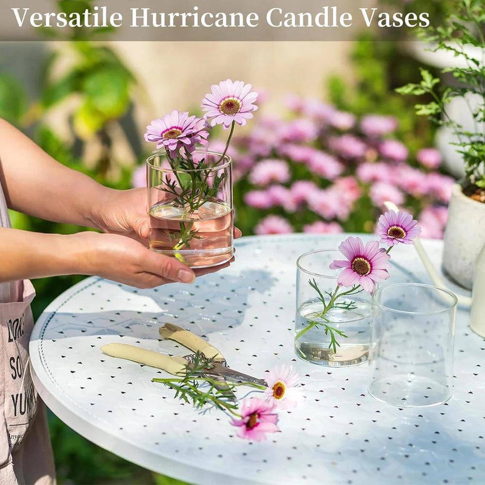 Tall Glass Cylinder Vase | Elegant Hurricane Candle Holder | Modern Home Decor