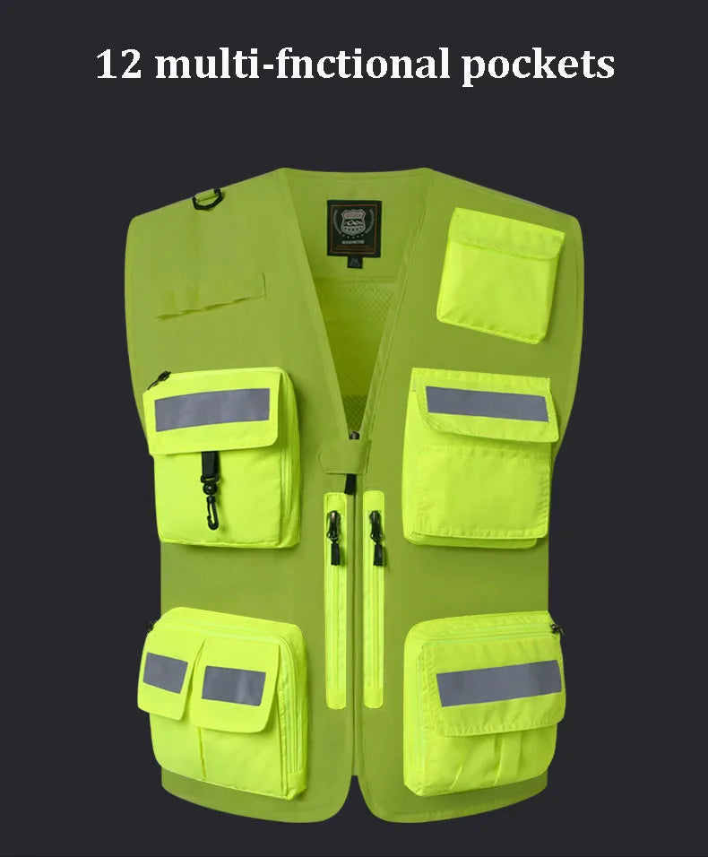 High-Visibility Reflective Safety Vest & Rider Jacket - Fluorescent Workwear