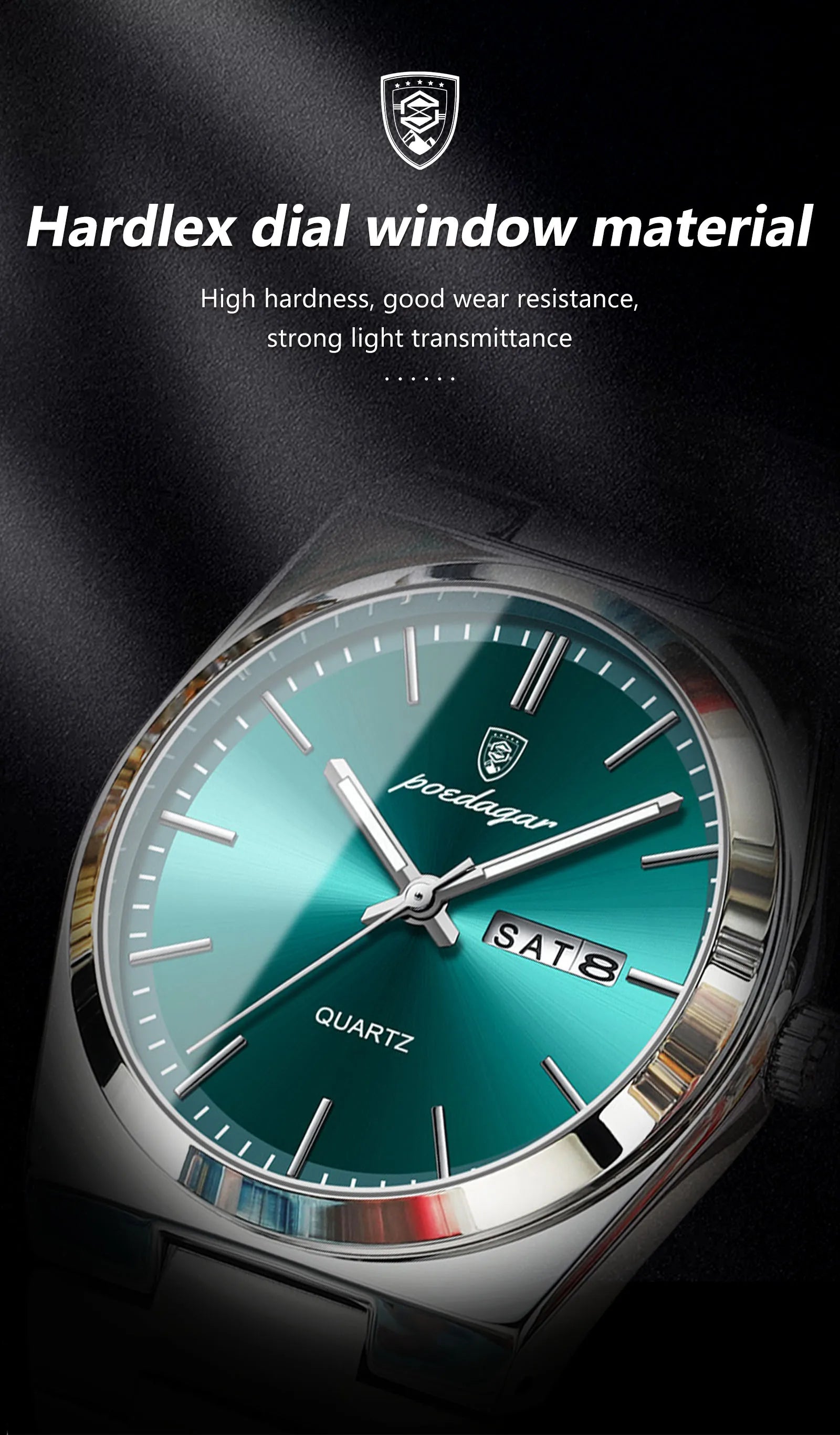 POEDAGAR Luxury Men's Quartz Watch - Waterproof, Luminous, Date & Week