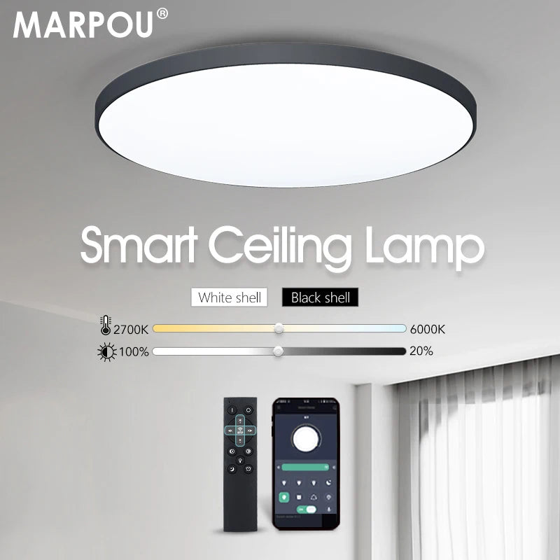 MARPOU Dimmable LED Ceiling Lamp - Modern Bedroom Lighting
