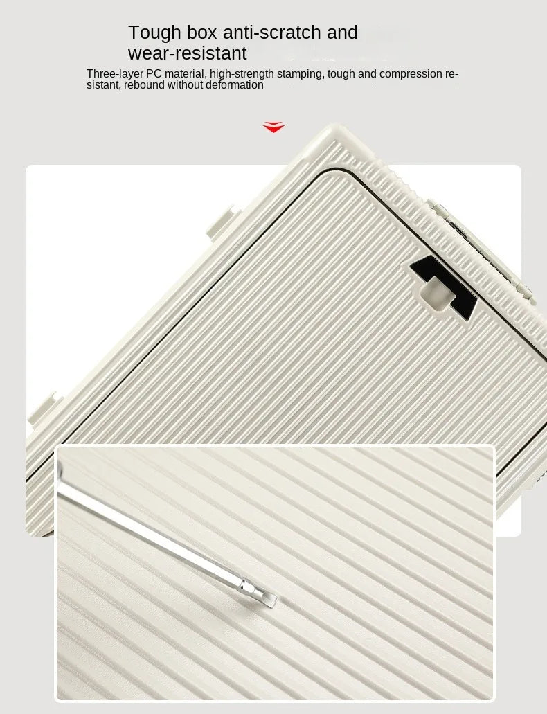 Vabena Front Opening USB Charging Aluminum Carry-on Suitcase