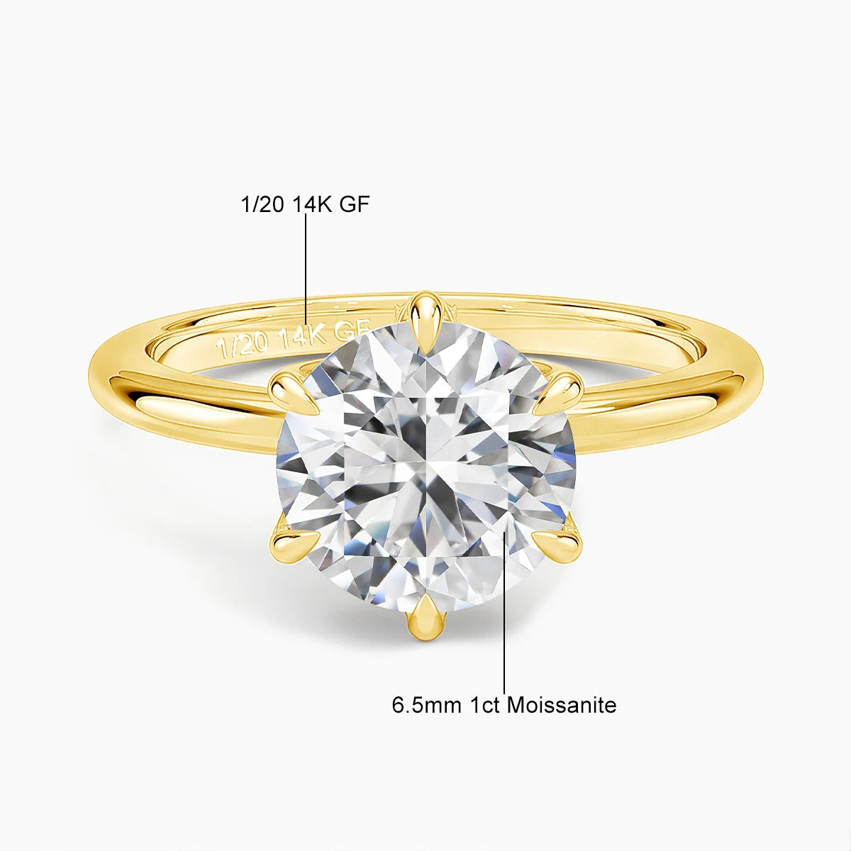 Elegant 14K Gold Filled Moissanite Engagement Ring for Women
