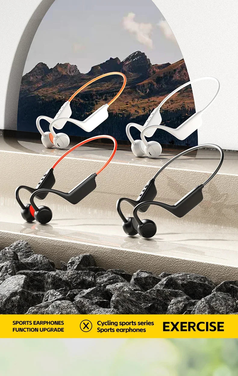 Vabena 2026 Bone Conduction Headset: Wireless IPX8 Swimming & Sports Headphones with Mic